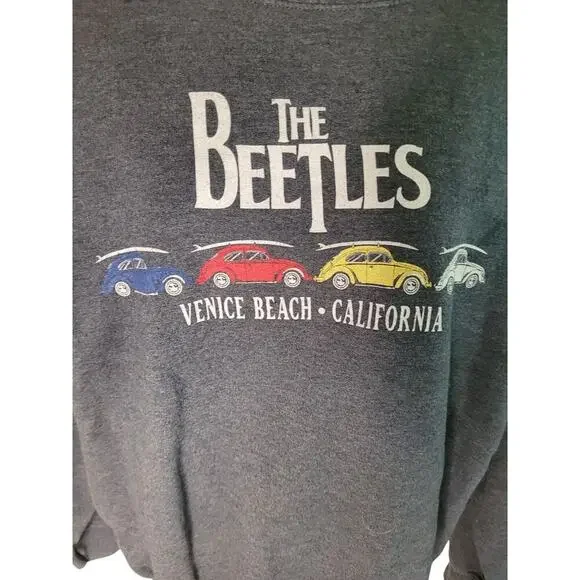Beetles Grey Sweatshirt Women SZ M - Picture 2 of 4